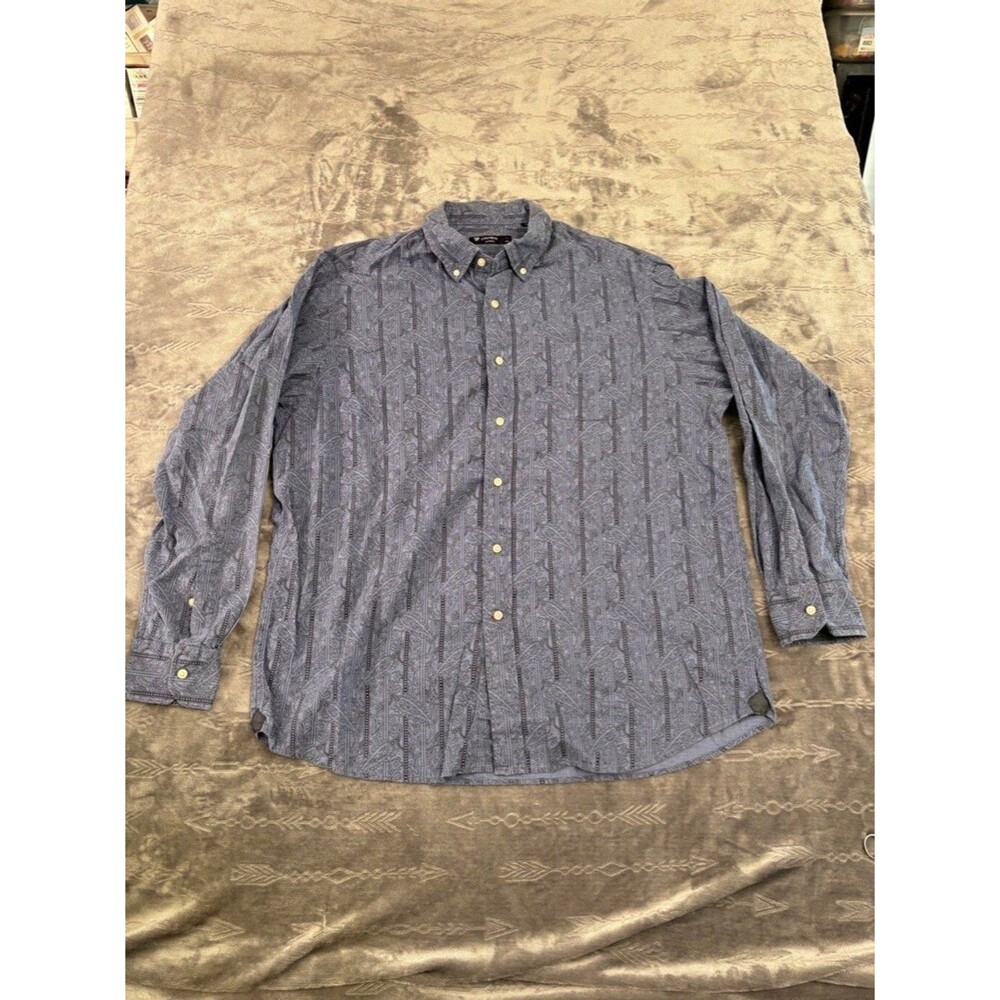 Men's Cremieux Classics Button up Long Sleeve Dress Shirt XL Blue
